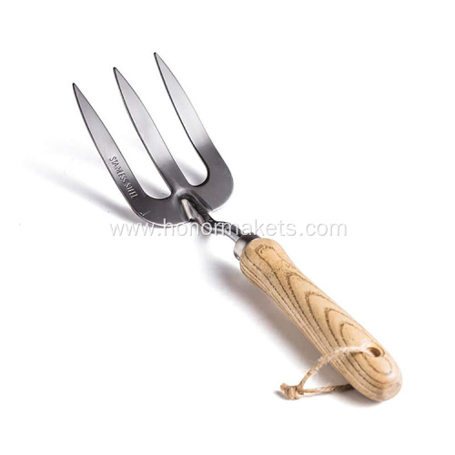 Garden Rake Cultivator Tiller Grade Steel with Ergonomic Wooden Handle